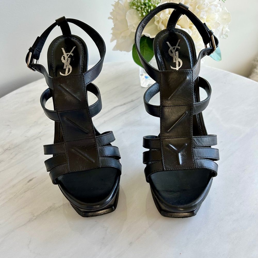 Yves Saint Laurent Black Strappy Women's Sandals